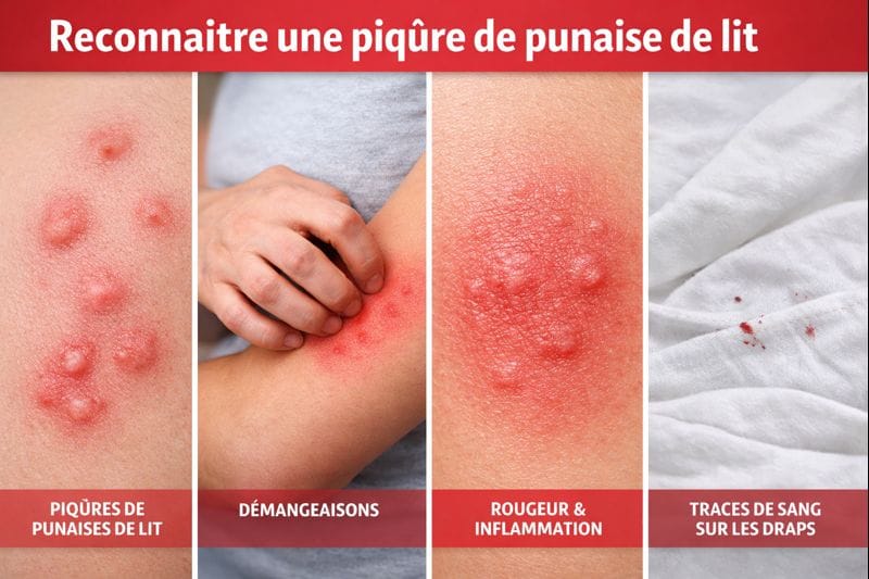 reconnaitre piqure punaise de lit : signes cutanés et indices d’infestation
