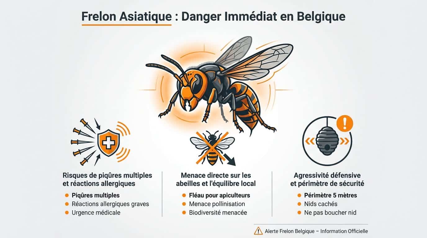 Frelon asiatique en vol stationnaire, un danger pour la biodiversité en Belgique