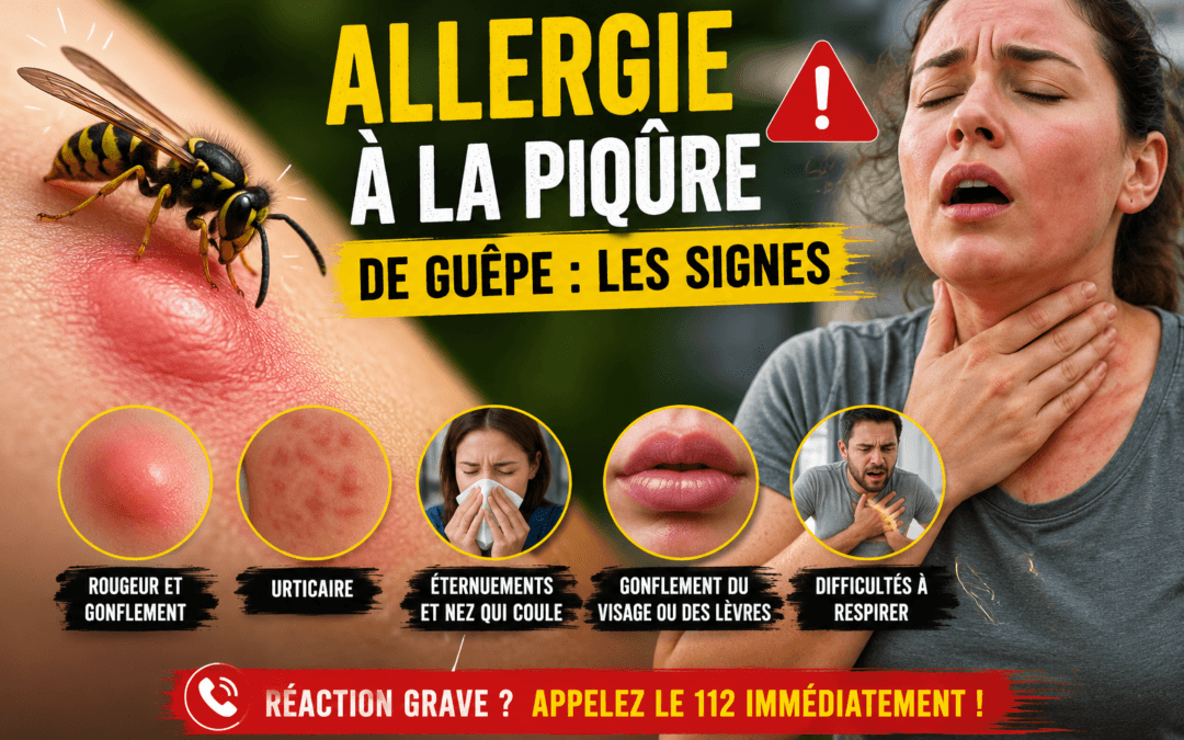 Allergie à la piqûre de guêpe : symptômes et signes d’urgence