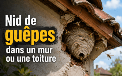 Nid de guêpes dans un mur ou une toiture