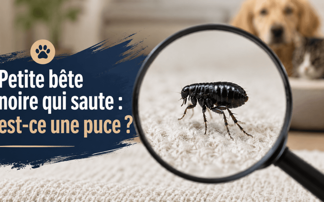 Petite bête noire qui saute : est-ce une puce ?