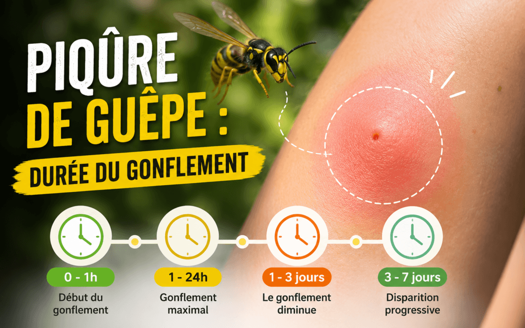 Piqûre de guêpe : combien de temps dure le gonflement ?