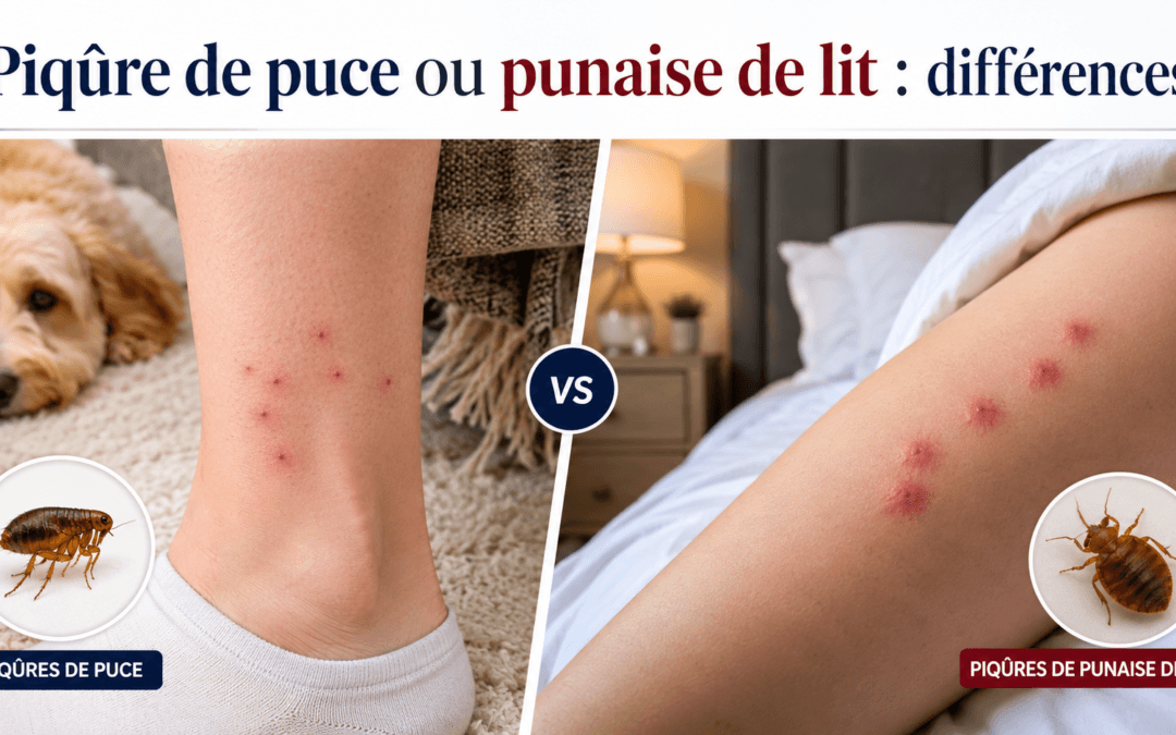 Piqûre de puce ou punaise de lit : comparaison visuelle