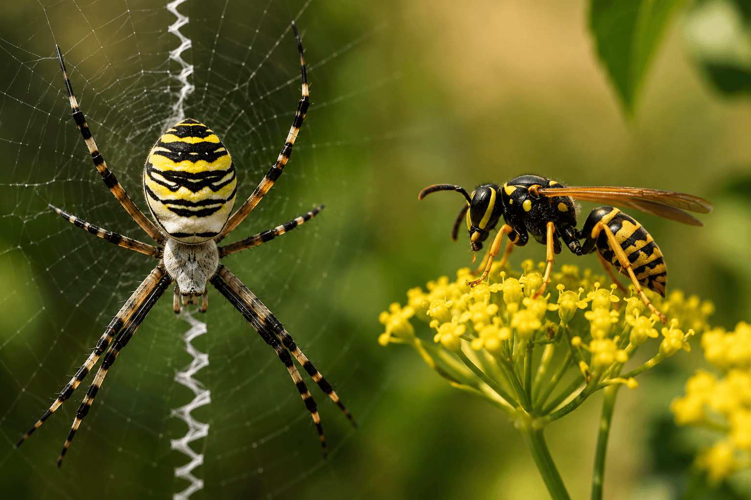 Différence entre une argiope frelon et une guêpe