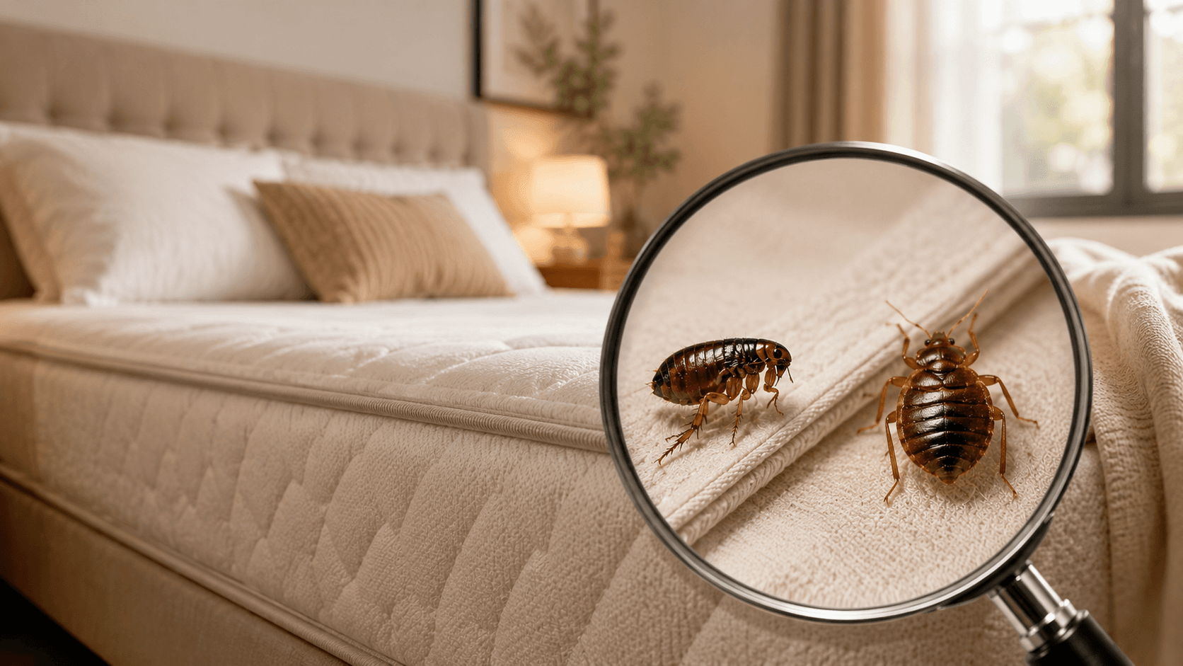 Inspection du matelas pour distinguer puces de lit et punaises de lit
