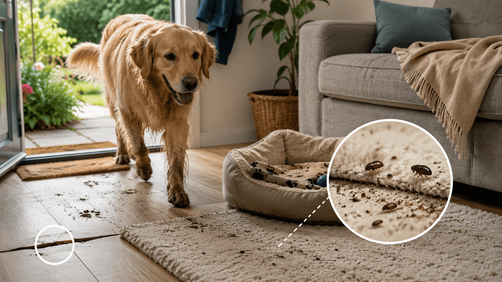 Origines des puces dans la maison : animaux, jardin et textiles